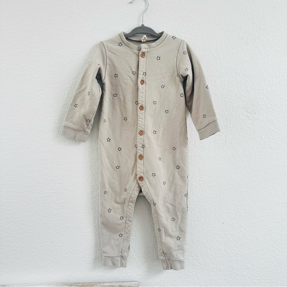 Quincy Mae Star Print Jumpsuit Romper Neutral